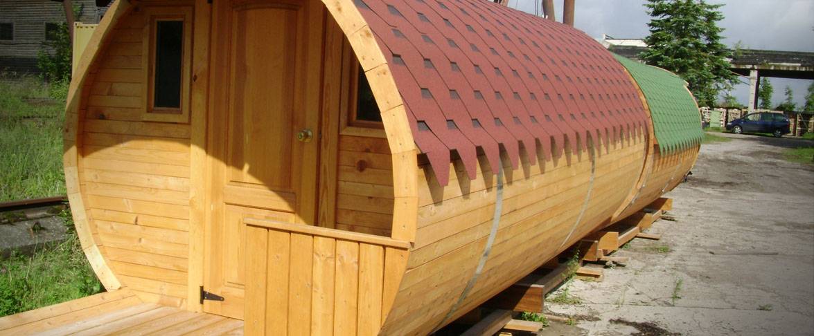 Cuartos de baño con forma de barril